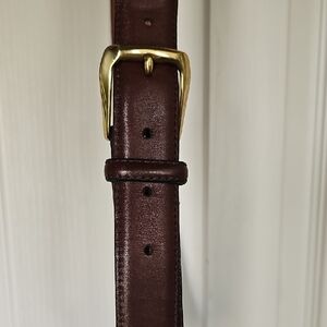 Vintage Full Grain Leather And Solid Brass Belt Size 30 To 34